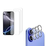 Generisch 3er Set Displayschutzfolie kompatibel mit iPhone 16 –...