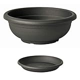 Euro3plast Olimpo Blumenschale mit Untersetzer in rund 20, 25, 30, 35, 40,...