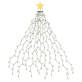 EcoNour 1,5 m Christbaumbeleuchtung | 200 LED-Lichterketten mit Ring und 12...