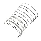LQIOACU Armband Damen Edelstahl Ketten Armbänder Set Armbander Twist...