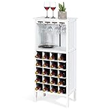 KOMFOTTEU Weinschrank, Weinständer mit 20 Flaschen & 4 Reihen...