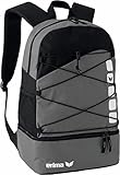 Erima Rucksack Club 5 Multifunktionsrucksack mit Bodenfach Granit/Schwarz...