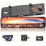 JOMISE G814 Dashcam Spiegel, 4K UHD Dashcam Auto Vorne Hinten mit...