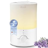 LEVOIT Top-Fill Luftbefeuchter 3L mit Nachtlicht, 360°Drehbare Düse,...