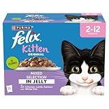 FELIX Original Kitten Mixed Menu in Jelly Nassfutter für Katzen, 12 x 85 g