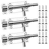 3 Stück Türriegel Edelstahl, Schieberiegel mit Schrauben, Torschieber mit...