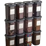 Jungengel Gewürzbehälter Set 12x350ml Extra Groß - Anthrazit...