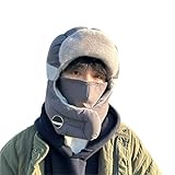 Unisex Winter Trappermütze mit Gesichtsmaske Wasserdicht Ski Schnee Kappe...