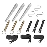 ProPlus Abspannset für Vorzelt 3X 5,10 cm inkl. 3 Zugfedern, 3 Zeltheringe...