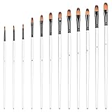 smatime 12 Stück Nylon Pinsel Set, Künstlerpinsel Acryl Aquarell Pinsel...