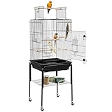 Yaheetech Vogelkäfig mit ständer Vogelbauer Wellensittichkäfig 46,5 x...