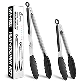 HOTEC Premium-Küchenzange aus Edelstahl, mit Verriegelung, Kochzange mit...