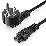 deleyCON 2m Netzkabel Stromkabel Schutzkontakt Stecker Typ F (CEE 7/4) 90°...