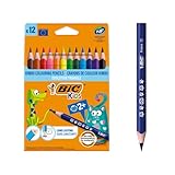 BIC Kids Buntstifte ECOlutions Evolution, Ergonomische Dreikant-Malstifte...