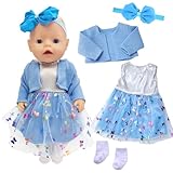 Babypuppenkleidung für 14-18 Zoll Babypuppen, 4 Stück Süßes...