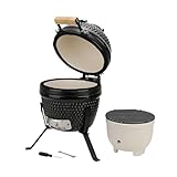 LIVIN' Kamado Holzkohlegrill - Keramik BBQ Smoker Grill mit einem...