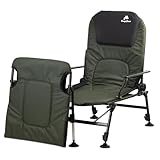 CampFeuer 2in1 Angelstuhl Tannengrün/Schwarz | Höhenverstellbarer...