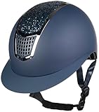 HKM Unisex – Erwachsene Glamour Shield Reithelme, 9191 schwarz/schwarz,...