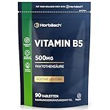 Vitamin B5 500mg | Hochdosiert Pantothensäure | Pantothenic Acid | 90...