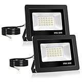 Realky LED Strahler Außen,[2 Stück] 20W LED Fluter 24 LED Solarleuchten...