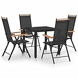 Homgoday Sitzgruppe 5-TLG. Garten-Essgruppe Sitzgarnitur Klappstühle mit...