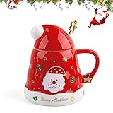 SilverChry Weihnachtliche Keramiktasse, Keramik Tasse Weihnachten Becher,...