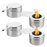 Zyluniy 4 Stück Brennpastenbehälter aus Edelstahl mit Deckel, Fondue...