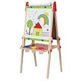 Hape Kinder Spiel-Tafel aus Holz| Preisgekrönte doppelseitige Kindertafel...