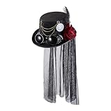 Genérico Steampunk-Hüte für Damen, Gothic-Stil, Cup-Hüte für Damen,...
