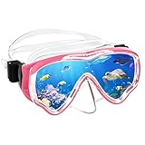 UPhitnis Taucherbrille Kinder mit Nasenschutz - Anti-Fog Schwimmbrille...