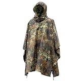 Mil-Tec Herren Poncho-10630021 Poncho, Flecktarn, Einheitsgröße EU