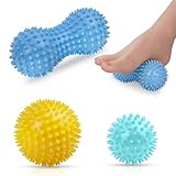 URAQT Massagebälle Faszienball, 3er Set Igelball Set, Spiked Massage Ball...