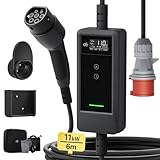 dé Mobile Wallbox/Ladestation 11kW [6m|3-phasig|6-16A] mit Einstellbarer...