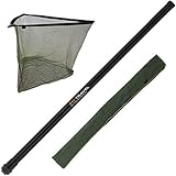 G8DS® Set 2m Tele-Kescherstange aus Fiberglas, Karpfen/Hecht Keschernetz...