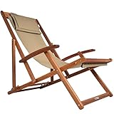 Casaria® Sonnenliege Holz Wetterfest Klappbar Verstellbar 160kg Belastbar...