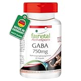 Fairvital | GABA Kapseln 750mg - 60 Kapseln - HOCHDOSIERT - 1500 mg pro...
