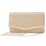 BAIGIO Glitzer Clutch Damen Elegante Abendtasche Envelope Clutch Gold...