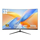 CRUA 32' 4K 60Hz UltraWide 3000R Curved 4K UHD Monitor - Immersive Gaming...