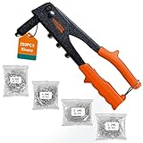 Meiwaltee Blindnietzange Set 4 - in -1, Nietzange Set Mit 200 Nieten in 4...