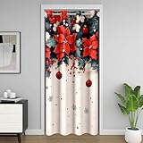 jejeloiu Türvorhang mit Blumenmuster, Schneeflocke, 1 Panel, 106,7 x 213,4...