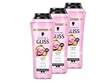 Gliss Shampoo Liquid Silk (3x 250 ml) Haarshampoo mit Ceramiden & Seide,...