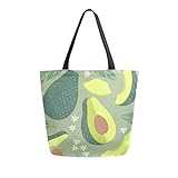 Naanle Avocado Canvas Tote Bag Large Women Casual Shoulder Bag Handbag,...