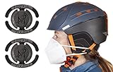 MAXEEZ Maskenhalter Skihelm Fahrradhelm schwarz | genial einfache Montage...