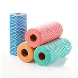 Wischtücher auf Rolle, 4 Rollen Einweg Reinigungstücher, Putztücher auf...