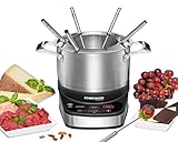 ROMMELSBACHER Elektro Fondue Set F 1200 - Fonduetopf aus Edelstahl (2,5...