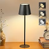 Bonsery LED Tischlampe Kabellos 5200mAh Akku, USB Aufladbar Tischleuchte 2...