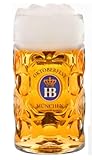 Hofbräuhaus München Bierkrug aus Glas mit originalem HB Logo Glaskrug...