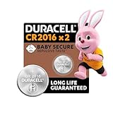 Duracell CR2016 Knopfzellen (2 Stück), CR 2016 Lithium Knopfzelle 3 V