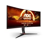 AOC Gaming CU34G2XPD – 34-Zoll-WQHD-Curved-Monitor, 180 Hz, schnelle VA,...