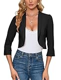 MODIURBAN Blazer Damen Kurz Bolero Business Blazerjacke 3/4 Ärmel Bolero...